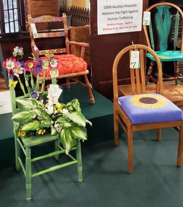 A few of the chairs for auction.