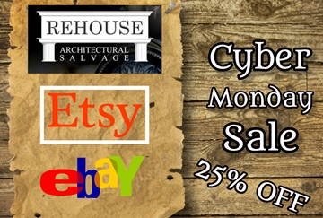 Get 25% off at the ReHouse shops on Etsy and ebay on cyber Monday.